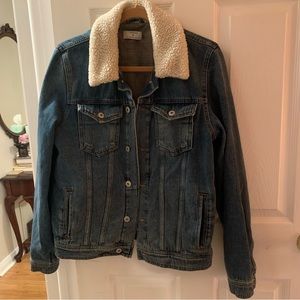 Topman Shearling Denim Jacket